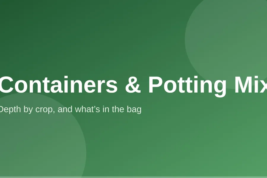 Empty terracotta and plastic containers next to an open bag of potting mix on a windowsill